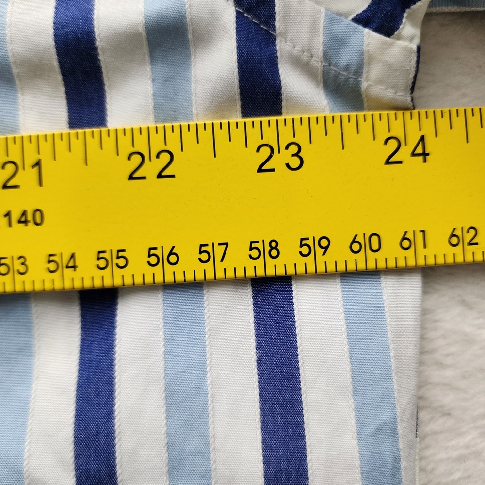 Tommy Hilfiger Button Up Shirt Mens XL Blue White Striped Trim Fit Formal Event - Picture 8 of 12